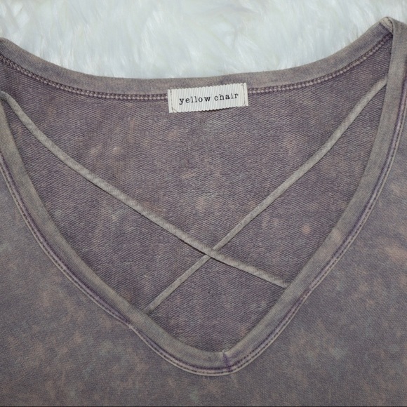 Lavender Gray Long Sleeve Criss Cross Mini Dress - Picture 6 of 7